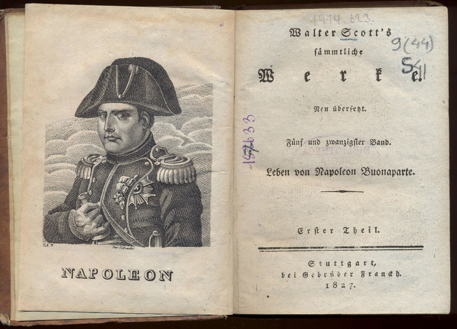 Немецкое издание «Жизни Наполеона Бонапарта» В. Скотта (Штутгарт, 1827). 